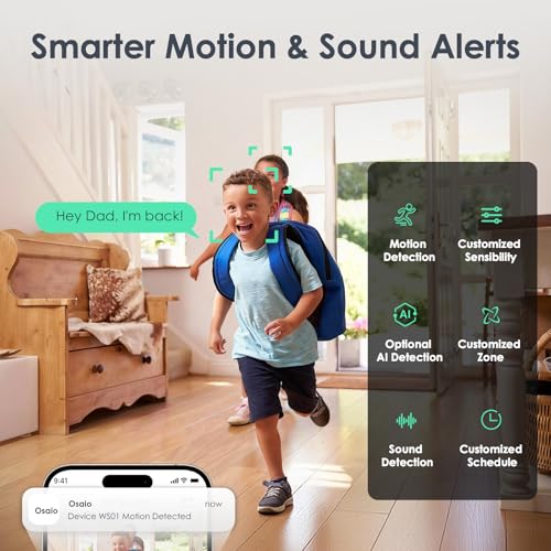 YOTON Indoor Security Camera 2.4GHz, Baby Monitor, Pet Camera, Dog Cam, Night Vision, 2-Way Audio, Motion Detection, Works w/Alexa, Subscription Free Local Storage or Optional Cloud