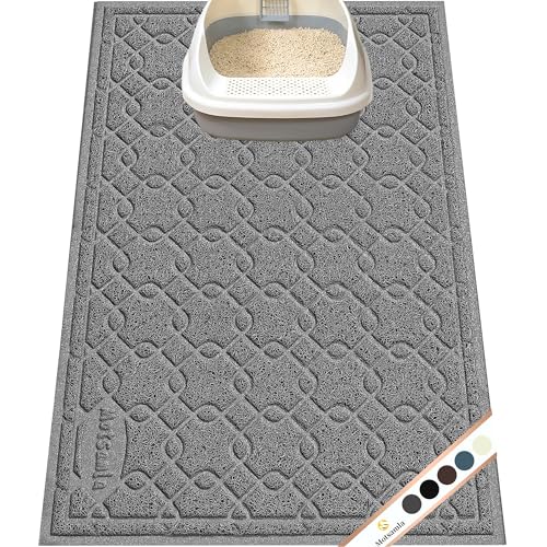 Motsamla Cat Litter Box Mat, 35" x 24" Large Kitty Litter Trapping Mat Keep Floor Clean, Litter Box Mat Scatter Control, Waterproof, Easy to Clean, Durable Large Size Litter Mats for Floor