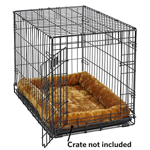 MidWest Homes for Pets QuietTime XXS Dog Bed – Cinnamon Faux Fur Bolster, Ultra-Soft and Machine Washable, Fits 18-Inch Crates and Carriers, for Small Dogs and Cats
