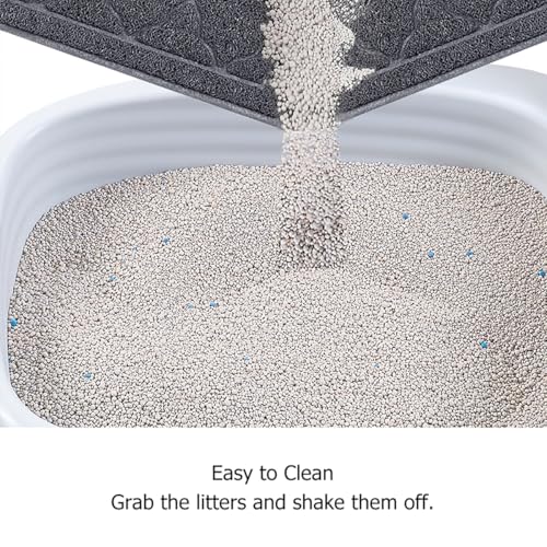 unipaws Cat Litter Trapping Mat, Litter Box Scatter Control Pad, Litter Free Floors and Urine Waterproof, Gentle on Paws, No Phthalate