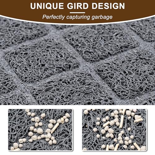 BOOMIBOO Cat Litter Mat Litter Box Mat，Litter Trapping Mat Premium Durable PVC Pad, 23 x 14 Inches, Easy to Clean，Non-Slip，Urine Waterproof