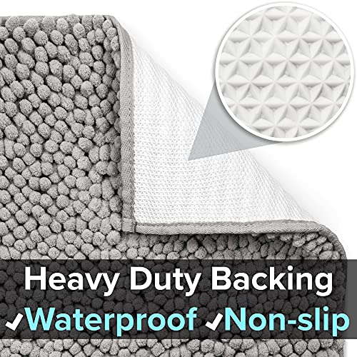 CatGuru Cat Litter Mat, Medium, Extra Large, XXL, Waterproof Litter Box Mat, Non Slip Kitty Litter Mat, Machine Washable Litter Trapping Mat, Soft Litter Tray, Cat Stuff (Medium, Gray/Heavy-Duty)