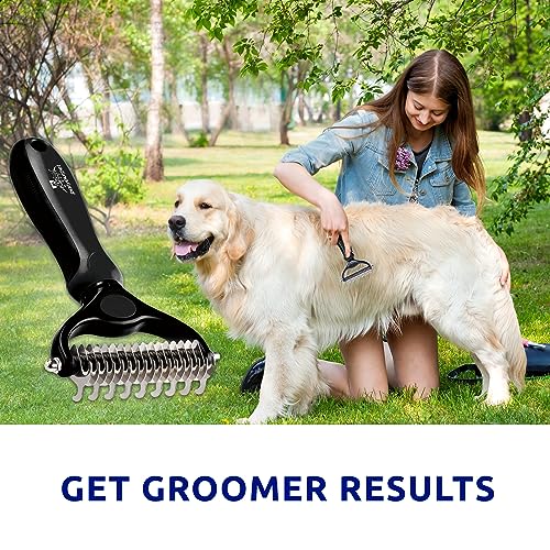 Pat Your Pet Deshedding Dog Brush For Shedding – Cat Brushes For Indoor Cats, Double-Sided Cat Brush Deshedding & Grooming Tool For Long Haired And Short Haired Dogs, Skin-Friendly