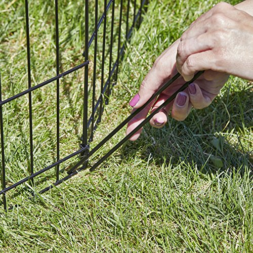 MidWest Homes for Pets Folding Metal Puppy / Dog Exercise Pen, Indoor/Outdoor Playpen with No Door, Provides 16 Sq Feet of Play Space, 30-Inches Tall, Black E-Coated
