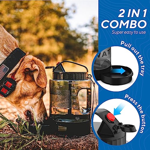 lesotc Portable Dog Travel Water Bottle, 77oz Large Travel Water Bowl for Dogs Camping Hiking Beach Hunting Essentials, Big Pet Bottles Bowl Water Dispenser for On The Go Park Car Walking Accessories