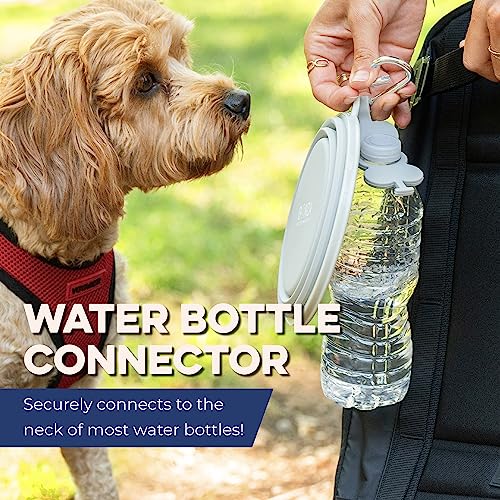 Bonza Collapsible Dog Bowl - Portable Travel Water Bowl for Dogs - Dishwasher Safe Silicone Pet Dish - Collapsible Pet Dish with Carabiner Clip - 50 Oz, X-Large, Navy Blue
