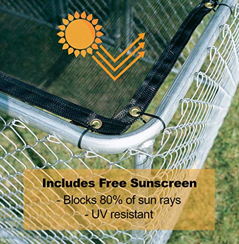 MidWest Homes for Pets Chain Link Portable Kennel with a Sunscreen, 6L x 4W x 4H Feet, K9 Kennel K9644