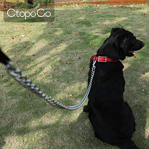 CtopoGo Heavy Duty Dog Leash,Metal Dog Chain Leash with Padded Handle for Large & Medium Size Dogs (6 ft. x 3.0 mm (25-120 lbs.))