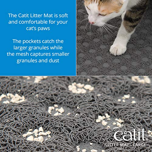 Catit Large Cat Litter Mat – Gentle on Paws, Traps Loose Litter, Non-Slip, Easy Maintenance Design