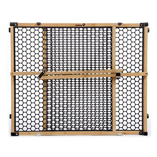Safety 1st Bamboo Baby Gate for Doorways, No Drill Easy Install, Dog Gates, Fits 28"-42", 24" High, Bamboo and Black