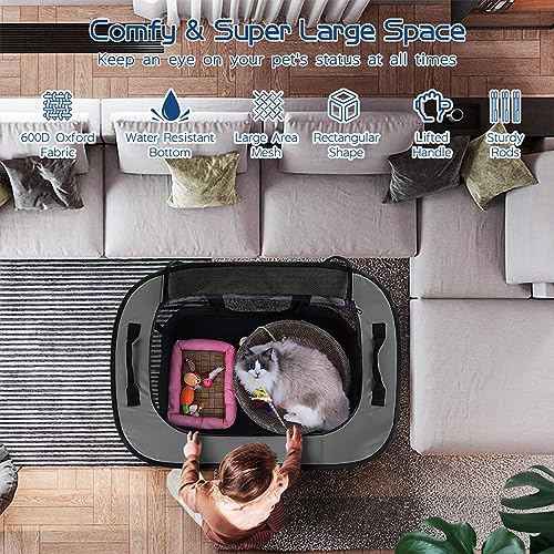 40x32x24 Inches Dog Playpen,Pet Playpen,Foldable Puppy Cat Playpen,Portable Exercise Kennel Tent Crate,Water-Resistant Breathable Shade Cover,Indoor Outdoor Travel Camping Use for Small Animals(L)