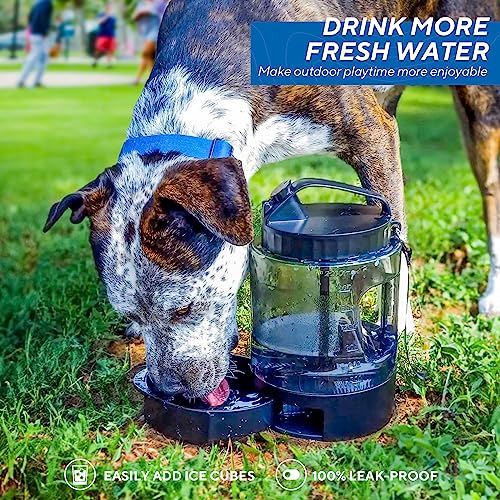 lesotc Portable Dog Travel Water Bottle, 77oz Large Travel Water Bowl for Dogs Camping Hiking Beach Hunting Essentials, Big Pet Bottles Bowl Water Dispenser for On The Go Park Car Walking Accessories