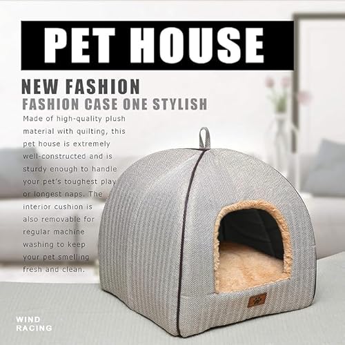 WINDRACING Cat Bed for Indoor Cats - Cat Cave Beds Cat House Cat Tent with Removable Washable Cushioned Pillow, Soft Kitten beds,Cat Beds & Furniture, for Small and Medium Pet Bed