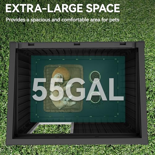YITAHOME Dog House w/Lift-Up Sloping Roof, Waterproof and Ventilated Pet House for Indoor & Outdoor Use, Easy Assembly Dog Kennel for Small Medium Dogs, Black(32.2" L x 25.1" W x 24.1" H)