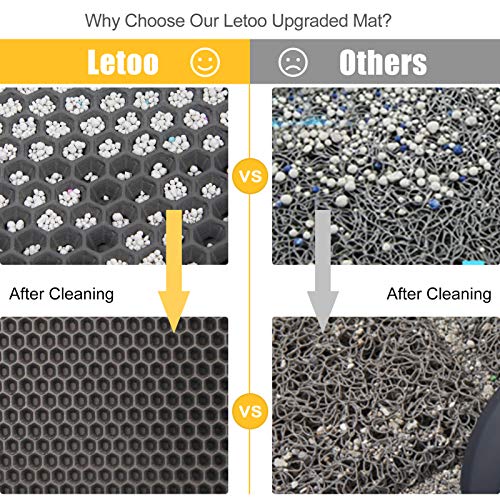 Cat Litter Mat 30" x 24" LARGE Size, Urine Proof Waterproof Sleeping Pad, Premium EVA No Phthalate, Washable Easy Clean, Trapping for Litter Box Anti Tracking Kitty Mats Gray