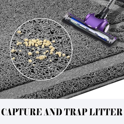 UPSKY Large Cat Litter Mat Trapper 35"×23" Traps Litters from Box and Paws Scatter Control for Folding Trapping Mat Soft for Floor on Sensitive Kitty Paws Easy to Clean