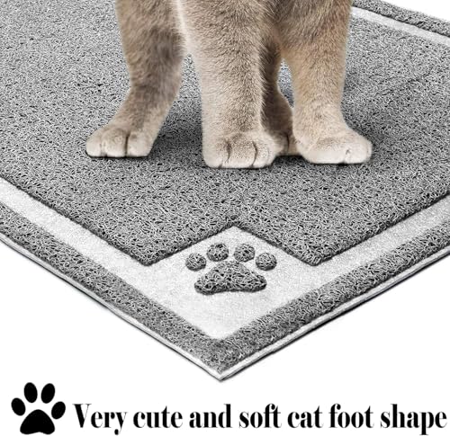 UPSKY Large Cat Litter Mat Trapper 35"×23" Traps Litters from Box and Paws Scatter Control for Folding Trapping Mat Soft for Floor on Sensitive Kitty Paws Easy to Clean