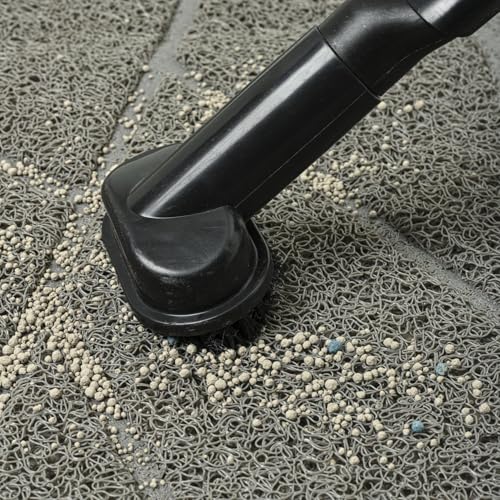 WePet Cat Litter Box Mat, Kitty Premium PVC Pad, Durable Trapping Rug, Phthalate Free, Urine-Resistant, Scatter Control, Mosaic, M 23 x 16 Inch, Cadet Grey